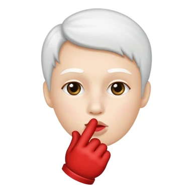 Solid White color Shh finger and hand emoji sticker