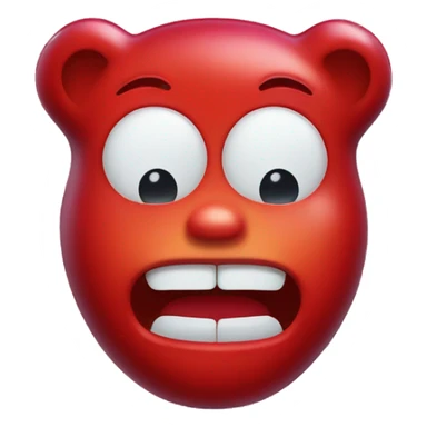 Single Red gummy bear facing forward with red gummy facial features sticker