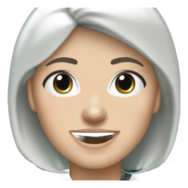 White female light skin blue green eyes short white hair wearing Philadelphia eagles shirt cheering sticker