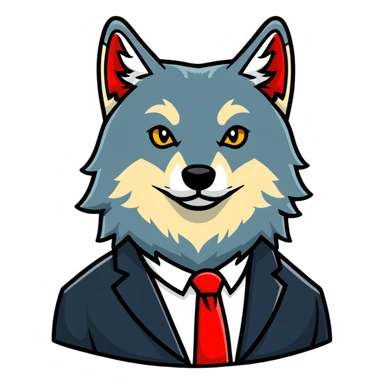 wolf with the face of Vladimir Zhirinovsky sticker