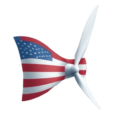 Wind turbine in usa flag colors sticker