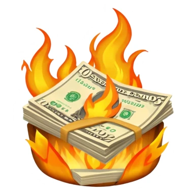 burning one money sticker