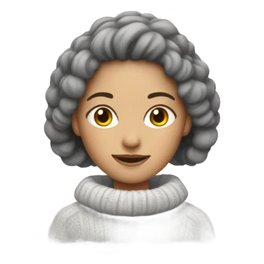 White woman in sweater hot sticker