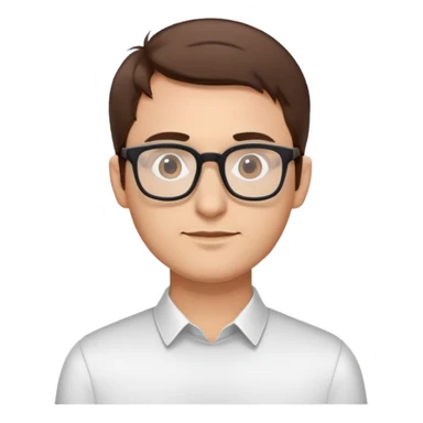 Man with short hair wearing glasses, tech entrepreneur sticker