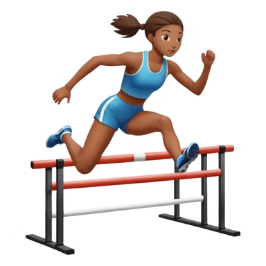 Hurdler girl going over hurdle facing forward over a hurdle sticker