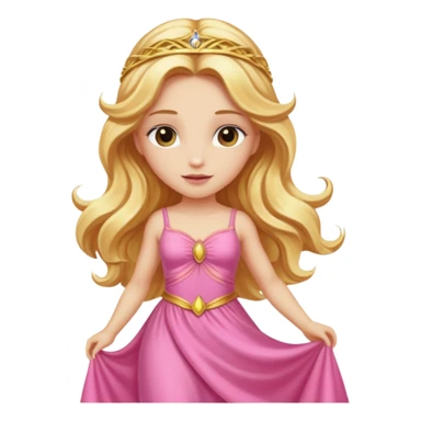 Venus, Goddess of Love from Gods and Goddesses with long golden blonde hair, pink outfit sticker