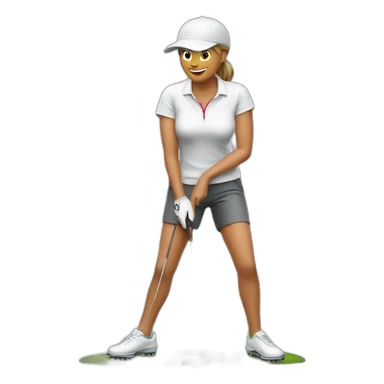 Funny woman golfer sticker