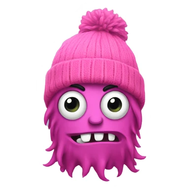 Singular monster wearing a pink beanie sticker