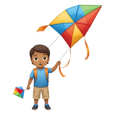 child with kite,Kite Flyers, big kite. sticker