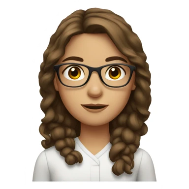 Girl with brown hair and glasses sticker