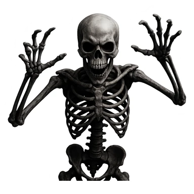 Halloween skeleton, make scary position, remove background   sticker