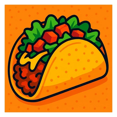 taco, vibrant cartoon style sticker