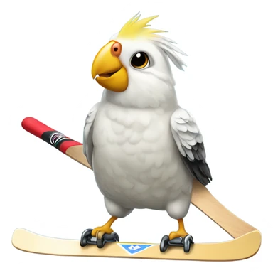 Cockatiel playing hockey  sticker