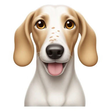 White Weiner dog with freckles sticker