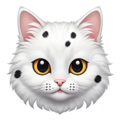 Cute white cat with black spots sticker