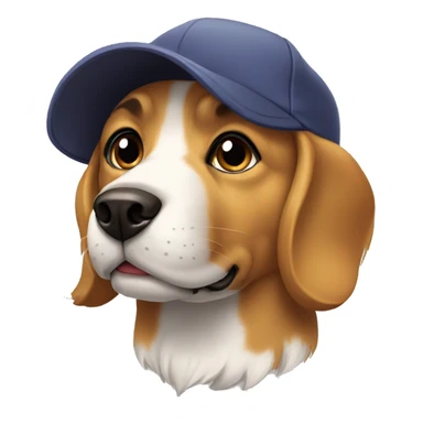 Dog with cap sticker
