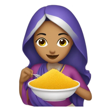 a Moroccan curvy woman eating couscous sticker