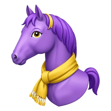 Purple horse wearing yellow scarf
 sticker