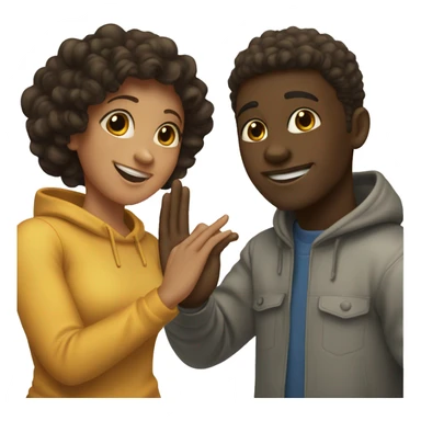 two bestfriends a black girl and a black guy giving each other a high five  sticker