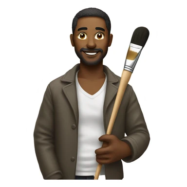 an artist with a palette and a brush sticker
