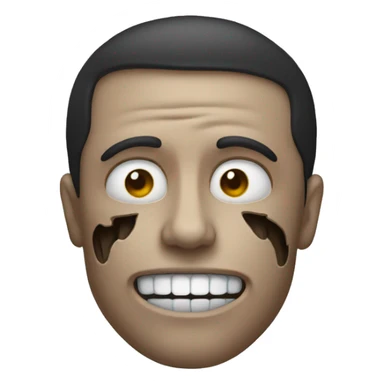 emoji with half skull face sticker