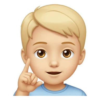 a child pointing to their eyes, cheerful and clear sticker