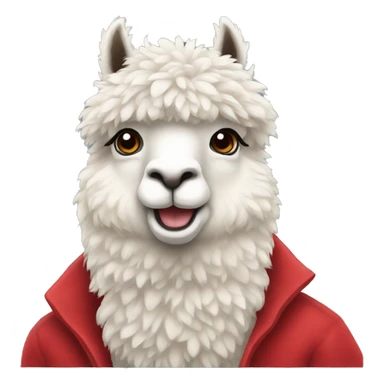 red coat alpaca emoji sticker
