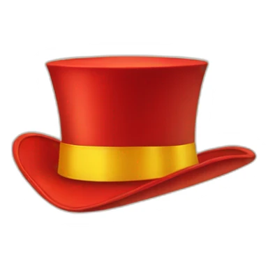 red top hat with yellow ribbon and little devil horns sticker