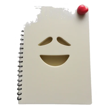 poetry notebook, cream pages, relief sticker