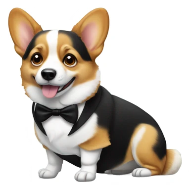 Corgi in a tuxedo sticker