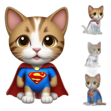 cat wearing a superman dress sticker
