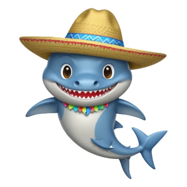 Shark with blue shoes and sombrero hat sticker