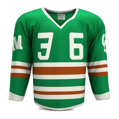 vintage hockey jersey green color no stick sticker