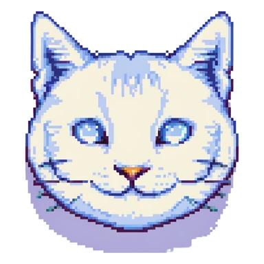 smiling cat face, retro, cute and simple sticker