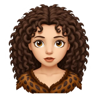 cavewoman with dark brown curly hair sticker