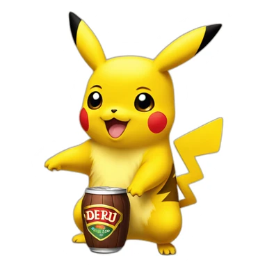 Pikachu qui boit de la bière sticker