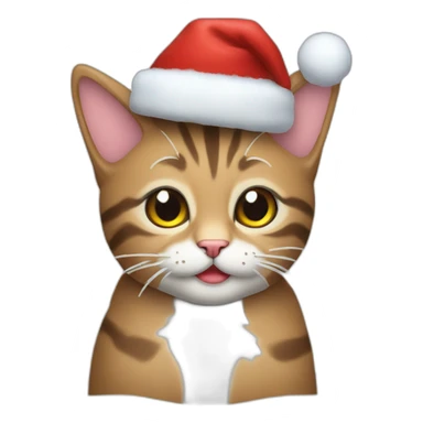 cat happy con gorrito de navidad sticker