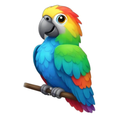 rainbow colored parrot sticker