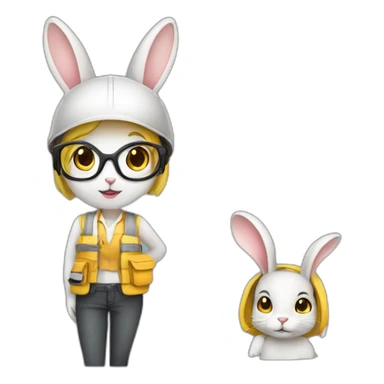 Architect Rabbit Girl sticker