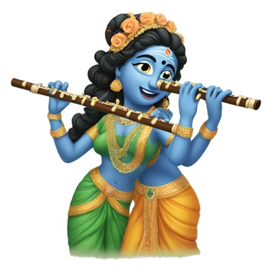 Radha krishna with flute sticker