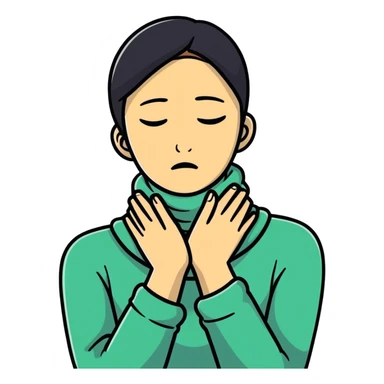 hands around neck guy  sticker