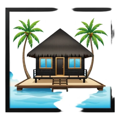 maldives hotel room hut on water  sticker