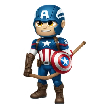 Captain America playing lacrosse sticker