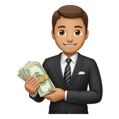 public official/politician/bureaucrat holding money sticker