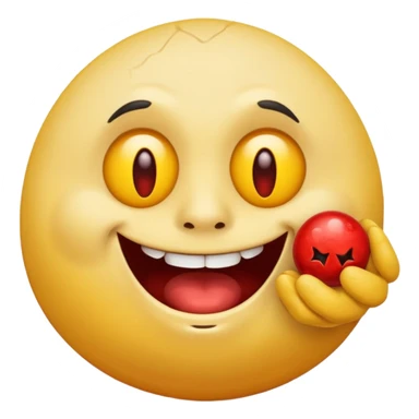 a cursed yellow emoji circle with rock on hands and he looks super drunk sticker