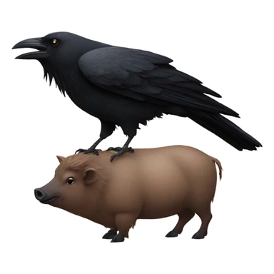 Crow and a boar  sticker