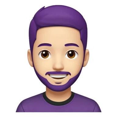 Mike Shinoda with dark purple hair, brown eyes sticker