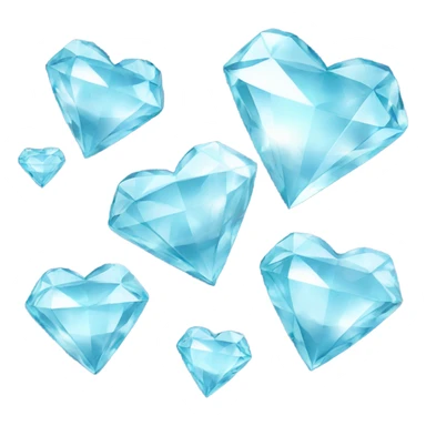 Diamonds shiny with hearts sticker