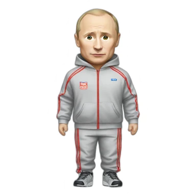Miniature putin in a tracksuit sticker