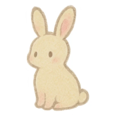 tiny pastel bunny silhouette, Japanese hand-drawn kawaii, full object sticker
